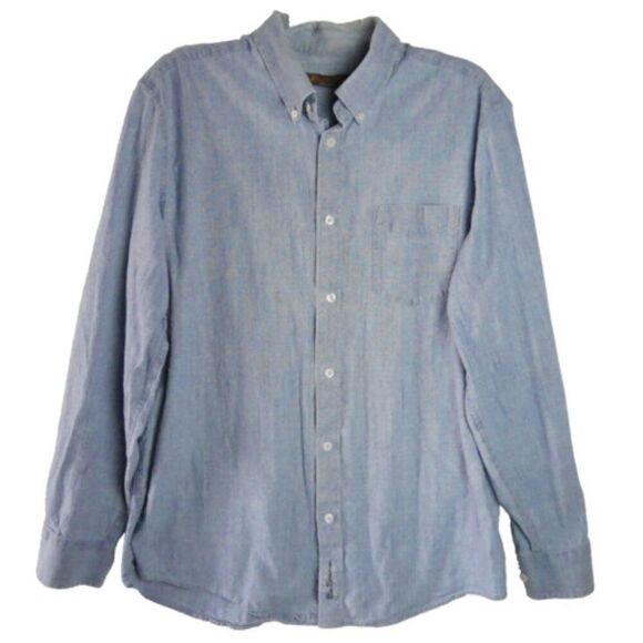 Ben Sherman Men's Size L Button Down Shirt Blue Long Sleeve Collar 100% Cotton - Picture 1 of 14